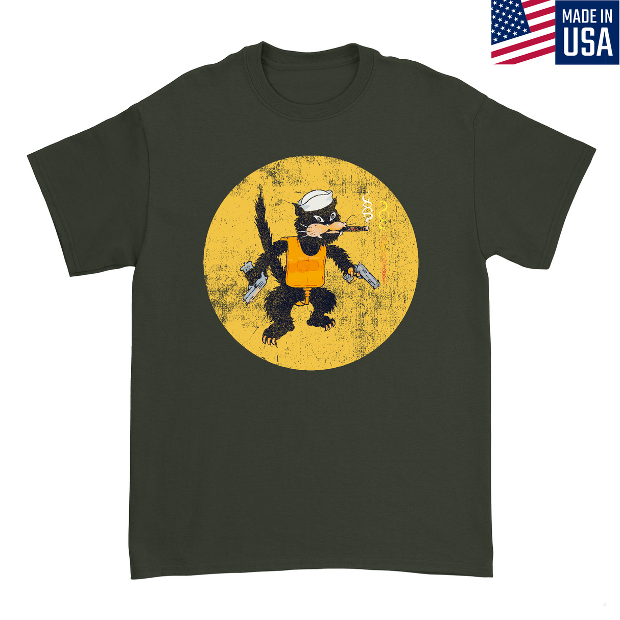 Mens Small Military Green Style_T-Shirt