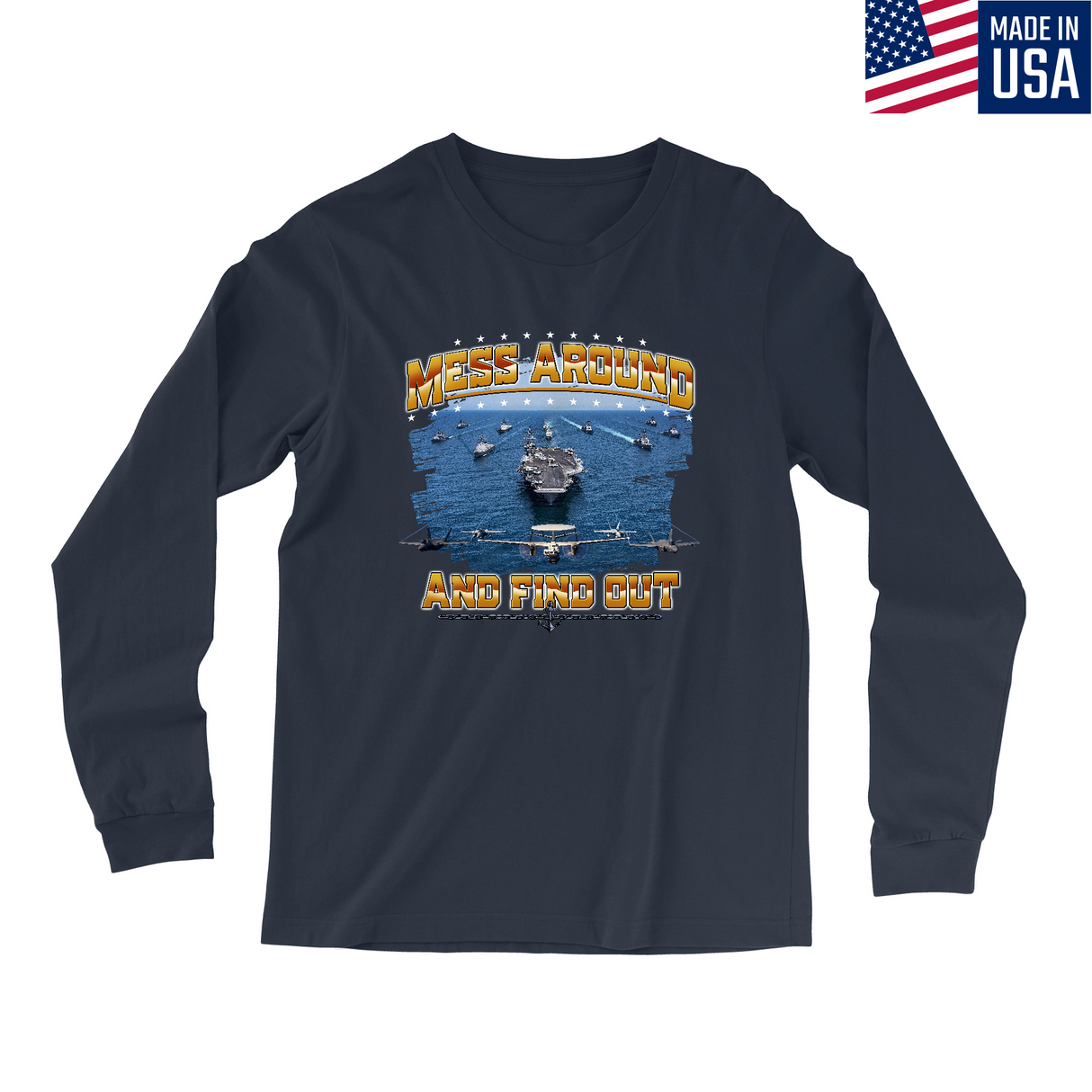 Mens Small Navy Style_Long Sleeve