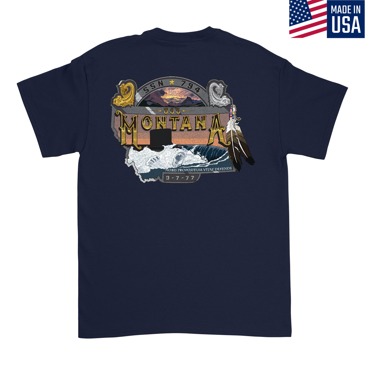 Mens Medium Dark Navy Style_T-Shirt