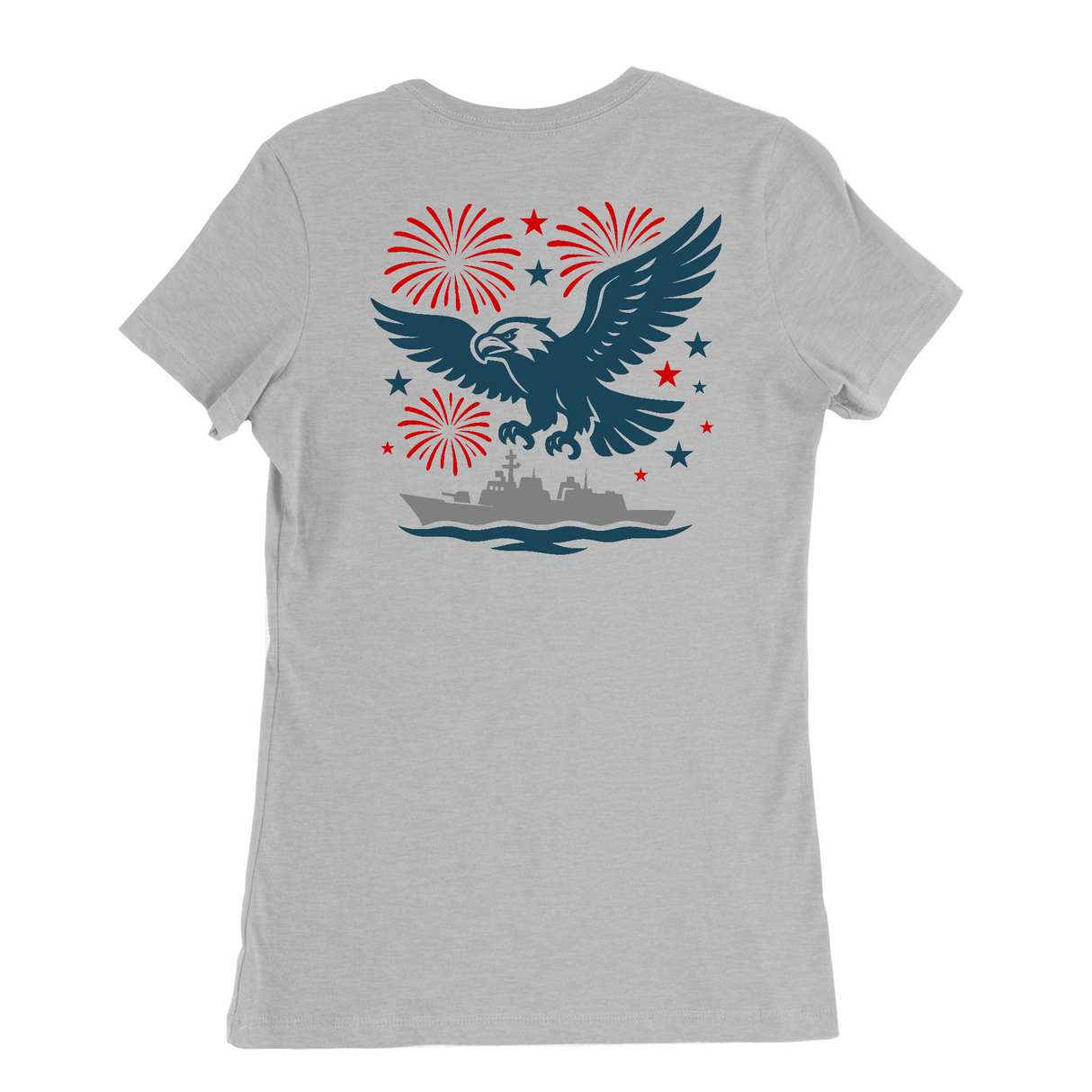 Womens Medium Solid Athletic Grey Style_T-Shirt