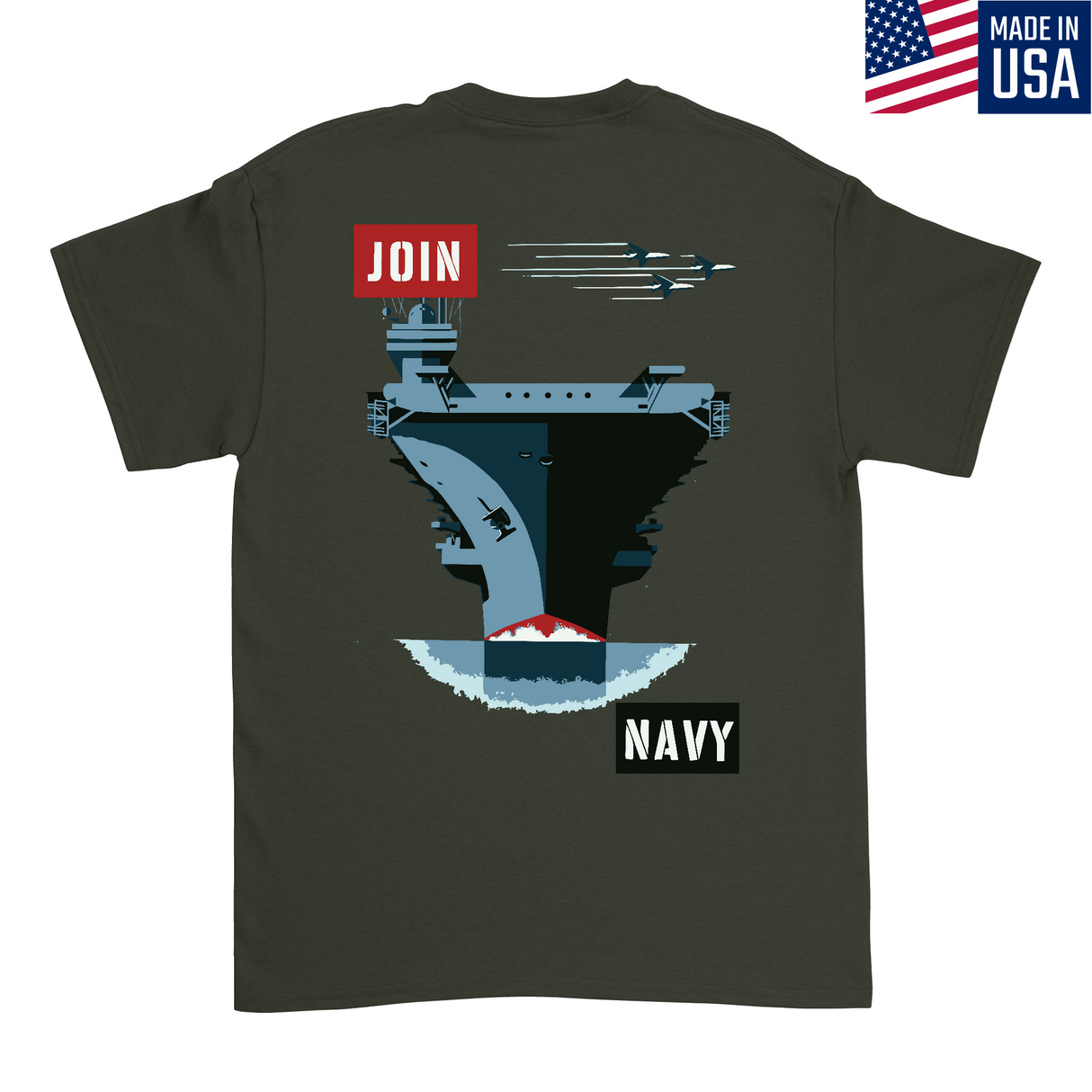 Mens Medium Military Green Style_T-Shirt