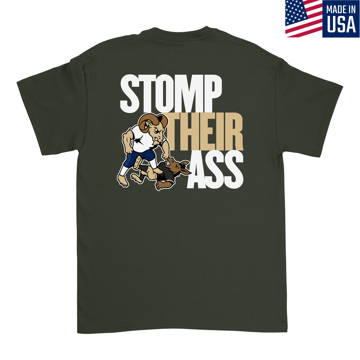 Mens Medium Military Green Style_T-Shirt