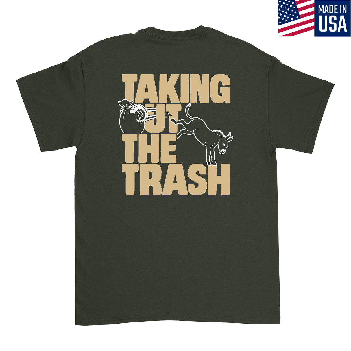Mens Medium Military Green Style_T-Shirt