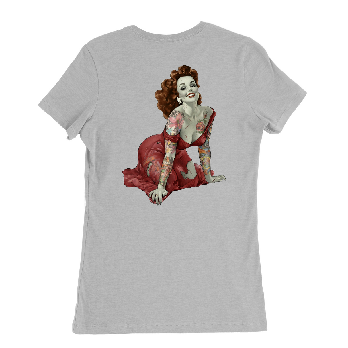 Womens Medium Solid Athletic Grey Style_T-Shirt