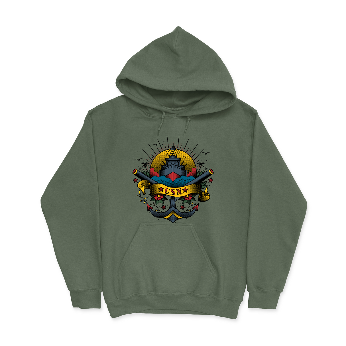 Mens Small Military Green Style_Hoodie