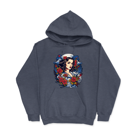 Mens Small Heather Sport Dark Navy Style_Hoodie