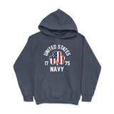 Mens Small Heather Sport Dark Navy Style_Hoodie